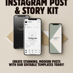 Instagram Post & Story Kit - 8 Minimalist Modern Templates